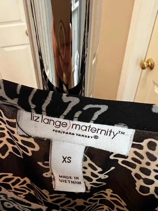 Liz Lange Maternity Black & White Floral Halter Maxi Dress - Picture 8 of 8